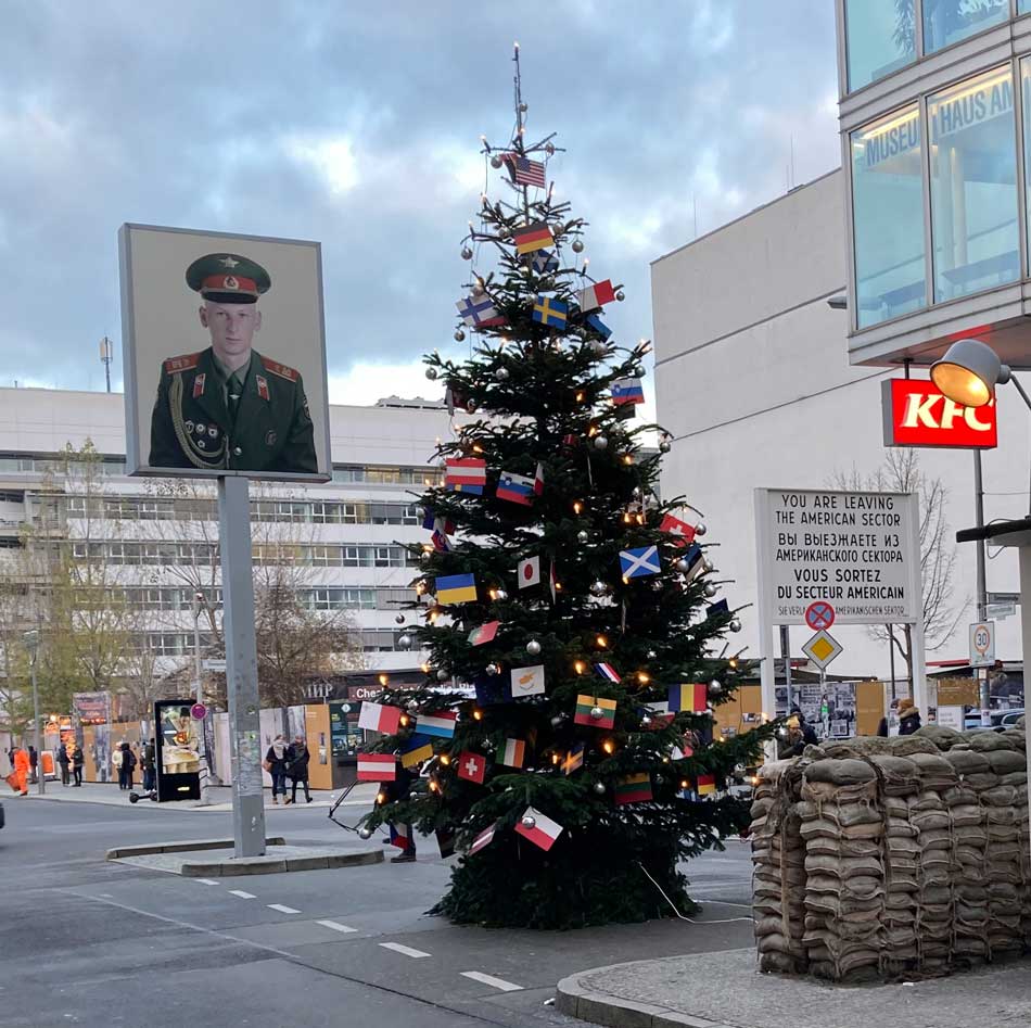 Christmas Tree at Checkpoint Charly Berlin